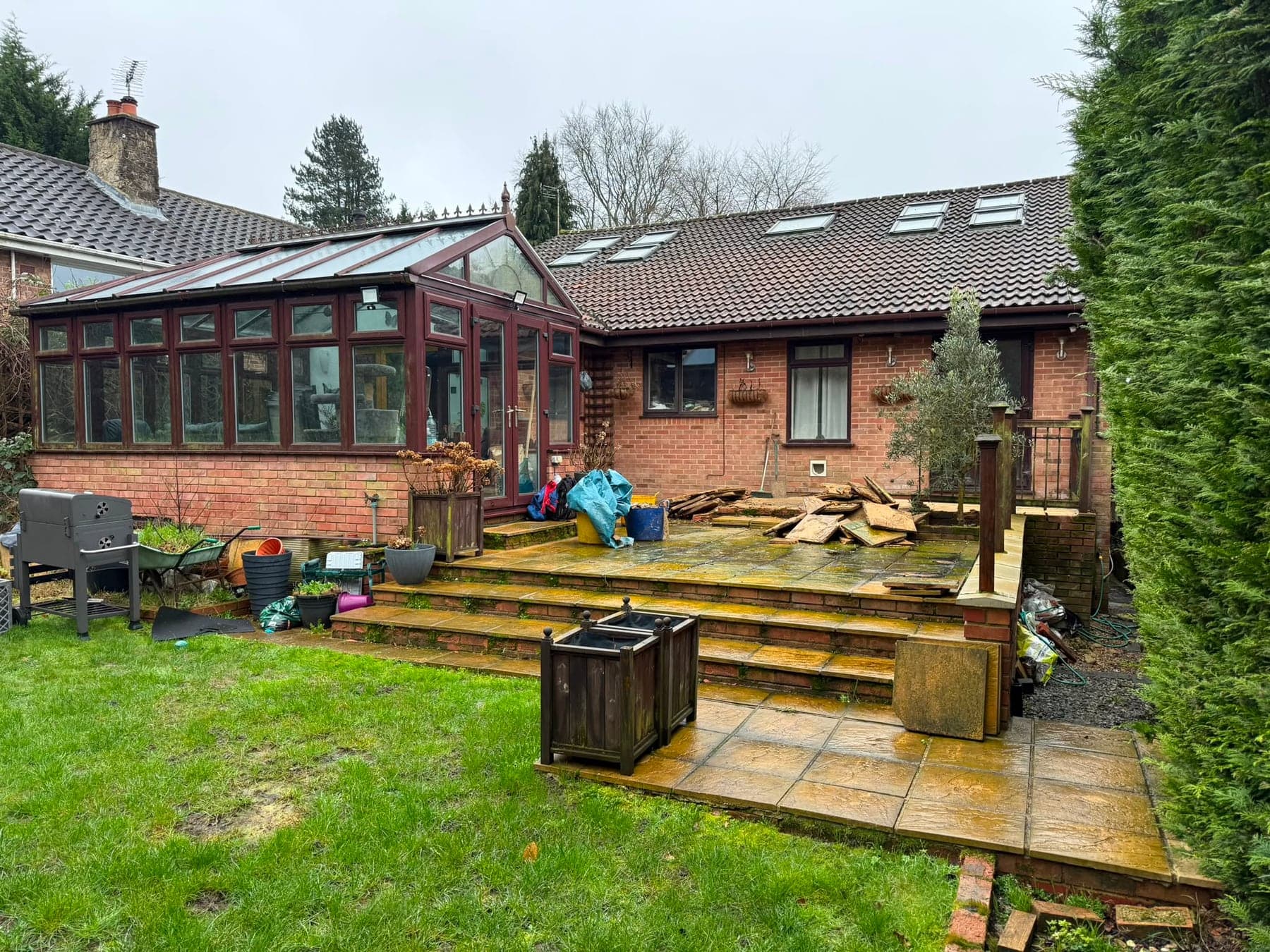 Patio and hard landscaping before and after - before