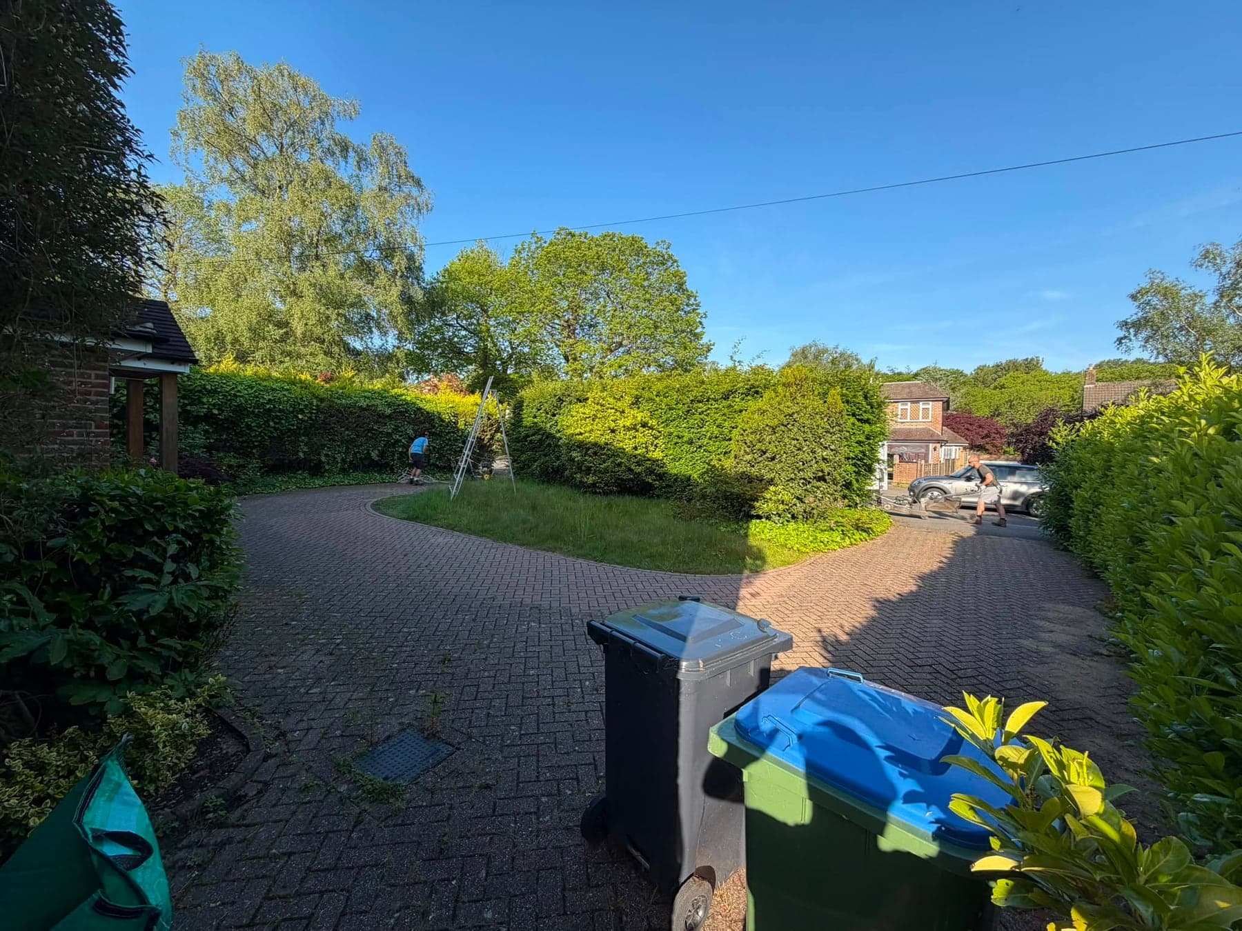 Driveway and hedge frontage before and after - before